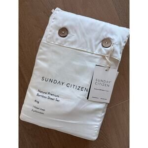 New Sunday Citizen Natural Premium Bamboo Sheet Set Off White King Size